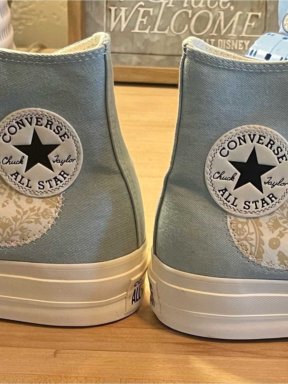Converse High Top Sneakers - Blue/Blue/Egret, size Women’s 8.5, new with box. - Picture 5 of 10